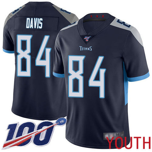 Tennessee Titans Limited Navy Blue Youth Corey Davis Home Jersey NFL Football #84 100th Season Vapor Untouchable->youth nfl jersey->Youth Jersey